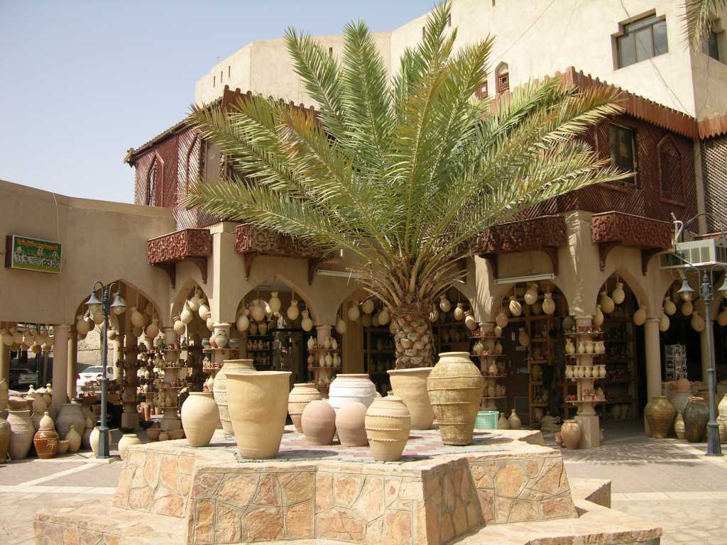 Muscat 06 Nizwa 02 Old Market Pottery We stopped at Nizwas old market with lots of pottery on display. Most of the pottery comes from Bahla, where it is finely crafted.